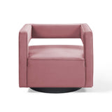 Booth Performance Velvet Swivel Armchair Dusty Rose EEI-3948-DUS