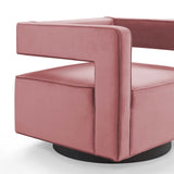 Booth Performance Velvet Swivel Armchair Dusty Rose EEI-3948-DUS