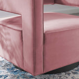 Booth Performance Velvet Swivel Armchair Dusty Rose EEI-3948-DUS