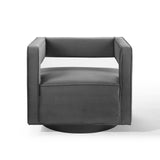 Booth Performance Velvet Swivel Armchair Gray EEI-3948-GRY