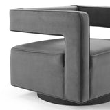 Booth Performance Velvet Swivel Armchair Gray EEI-3948-GRY