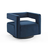 Booth Performance Velvet Swivel Armchair Midnight Blue EEI-3948-MID