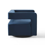 Booth Performance Velvet Swivel Armchair Midnight Blue EEI-3948-MID