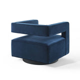 Booth Performance Velvet Swivel Armchair Midnight Blue EEI-3948-MID