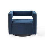 Booth Performance Velvet Swivel Armchair Midnight Blue EEI-3948-MID