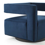 Booth Performance Velvet Swivel Armchair Midnight Blue EEI-3948-MID