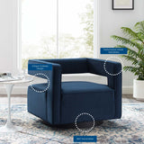 Booth Performance Velvet Swivel Armchair Midnight Blue EEI-3948-MID