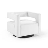 Booth Performance Velvet Swivel Armchair White EEI-3948-WHI