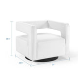 Booth Performance Velvet Swivel Armchair White EEI-3948-WHI