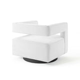 Booth Performance Velvet Swivel Armchair White EEI-3948-WHI