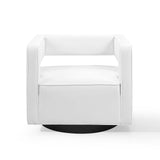 Booth Performance Velvet Swivel Armchair White EEI-3948-WHI