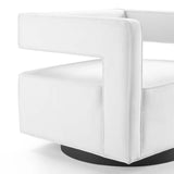 Booth Performance Velvet Swivel Armchair White EEI-3948-WHI