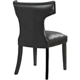 Curve Dining Chair Vinyl Set of 2 Black EEI-3949-BLK