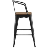 Promenade Bar Stool Set of 2 Black EEI-3954-BLK