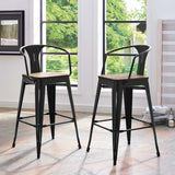 Promenade Bar Stool Set of 2 Black EEI-3954-BLK