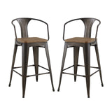 Modway Furniture Promenade Bar Stool Set of 2 Brown 21 x 41 x 41.5