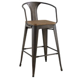 Modway Furniture Promenade Bar Stool Set of 2 Brown 21 x 41 x 41.5