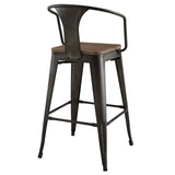 Modway Furniture Promenade Bar Stool Set of 2 Brown 21 x 41 x 41.5