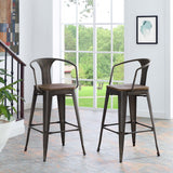 Modway Furniture Promenade Bar Stool Set of 2 Brown 21 x 41 x 41.5