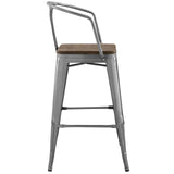 Promenade Bar Stool Set of 2 Gunmetal EEI-3954-GME