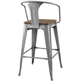 Promenade Bar Stool Set of 2 Gunmetal EEI-3954-GME