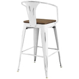 Promenade Bar Stool Set of 2 White EEI-3954-WHI