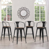 Promenade Bar Stool Set of 4 Black EEI-3955-BLK