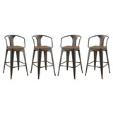 Promenade Bar Stool Set of 4 Brown EEI-3955-BRN