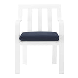 Baxley Outdoor Patio Aluminum Armchair Set of 2 White Navy EEI-3961-WHI-NAV