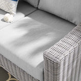 Conway Sunbrella® Outdoor Patio Wicker Rattan Sofa Light Gray Gray EEI-3974-LGR-GRY