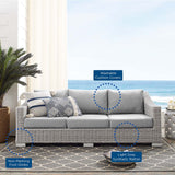 Conway Sunbrella® Outdoor Patio Wicker Rattan Sofa Light Gray Gray EEI-3974-LGR-GRY
