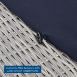 Conway Sunbrella® Outdoor Patio Wicker Rattan Left-Arm Chair Light Gray Navy EEI-3975-LGR-NAV