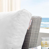 Conway Sunbrella® Outdoor Patio Wicker Rattan Left-Arm Chair Light Gray White EEI-3975-LGR-WHI