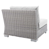 Conway Sunbrella® Outdoor Patio Wicker Rattan Right-Arm Chair Light Gray Gray EEI-3976-LGR-GRY