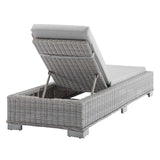 Conway Sunbrella® Outdoor Patio Wicker Rattan Chaise Lounge Light Gray Gray EEI-3978-LGR-GRY