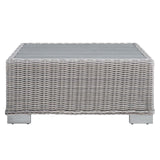 Conway 32" Outdoor Patio Wicker Rattan Coffee Table Light Gray EEI-3981-LGR