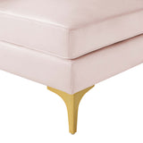 Triumph Channel Tufted Performance Velvet Sectional Sofa Corner Chair Pink EEI-3983-PNK