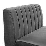 Triumph Channel Tufted Performance Velvet Armless Chair Gray EEI-3984-GRY