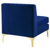 Triumph Channel Tufted Performance Velvet Armless Chair Navy EEI-3984-NAV