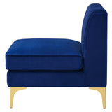 Triumph Channel Tufted Performance Velvet Armless Chair Navy EEI-3984-NAV