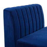 Triumph Channel Tufted Performance Velvet Armless Chair Navy EEI-3984-NAV