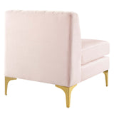 Triumph Channel Tufted Performance Velvet Armless Chair Pink EEI-3984-PNK