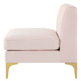 Triumph Channel Tufted Performance Velvet Armless Chair Pink EEI-3984-PNK