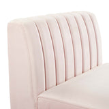 Triumph Channel Tufted Performance Velvet Armless Chair Pink EEI-3984-PNK