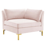 Ardent Performance Velvet Sectional Sofa Corner Chair Pink EEI-3985-PNK