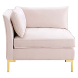 Ardent Performance Velvet Sectional Sofa Corner Chair Pink EEI-3985-PNK