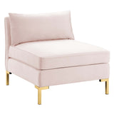 Ardent Performance Velvet Armless Chair Pink EEI-3986-PNK