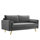 Revive Performance Velvet Sofa Gray EEI-3988-GRY