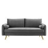 Revive Performance Velvet Sofa Gray EEI-3988-GRY