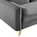 Revive Performance Velvet Sofa Gray EEI-3988-GRY